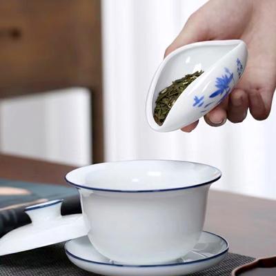 1PC Tea Ceremony Vessel Dose Trays Tea Shovel Ceramic Tea Scoops White Teaspoon Retro Accessories