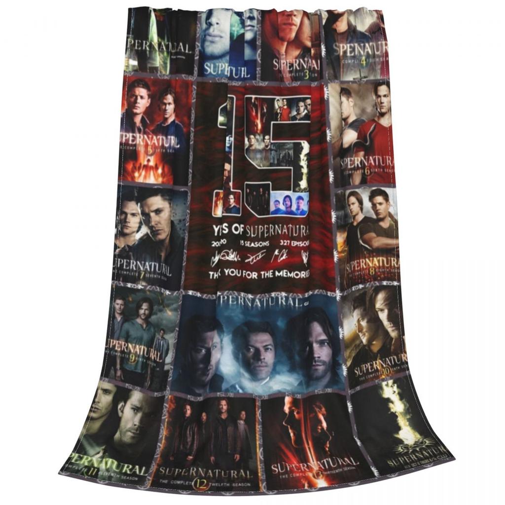 Supernatural Movie Blankets Sam Dean Castiel Fuzzy Throw Blanket Bedding Couch Decoration Soft Warm Bedspreads