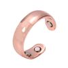 Vinterly Pure Copper Rings Magnetic 6mm Adjustable Open Cuff Finger Finished High Magnet Health Energy Mens Minimalist Jewelry