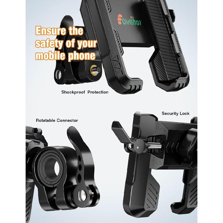 Bike Phone Mount For Electric, Mountain, Scooter, And Dirt Bikes -360°Rotatable Bike Phone Holder- Bike Phone Holder Suitable For Smartphones From