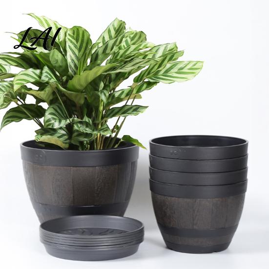 Aerated Soil Planter Flowerpot with Built-In Drainage System Rustic Style Garden Container