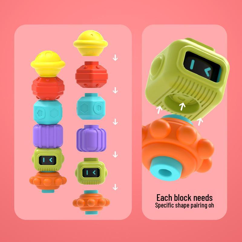 Rainbow Pop-It Cognitive Puzzle Stacking Toy for Toddlers, 2-4 Years, Educational Building Blocks