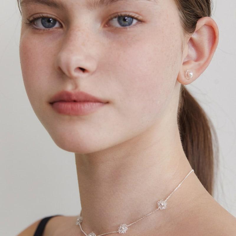 Tatiana (925 Silver) Crystal Flower Earrings EC3100