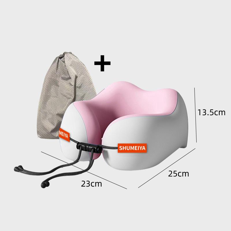 Reise Massage Memory Baumwolle U-förmiges Kissen Weich Tragbar Aufbewahrung Nackenstütze Schutz Waschbar Flugzeugkissen Wirbelsäulenpflege