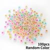 100/300/500pcs 4x7mm Colorful Luminous Round Heart Pattern Beads Mixed Plastic Shape Loose DIY Beads for Jewelry Making Bracelets Necklaces Key Chains