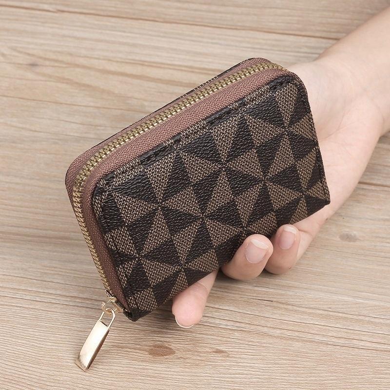 Women RFID Blocking Credit Card Holder Wallet PU Leather Accordion Card Case Zipper Small Coin Purse Mini Card Organizer Wallet