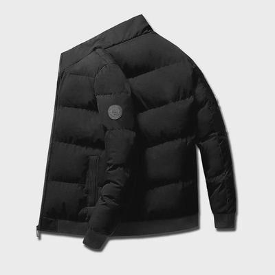 Casaco de Algodão Grosso de Inverno Masculino com Veludo e Logotipo Cabeça de Tigre
