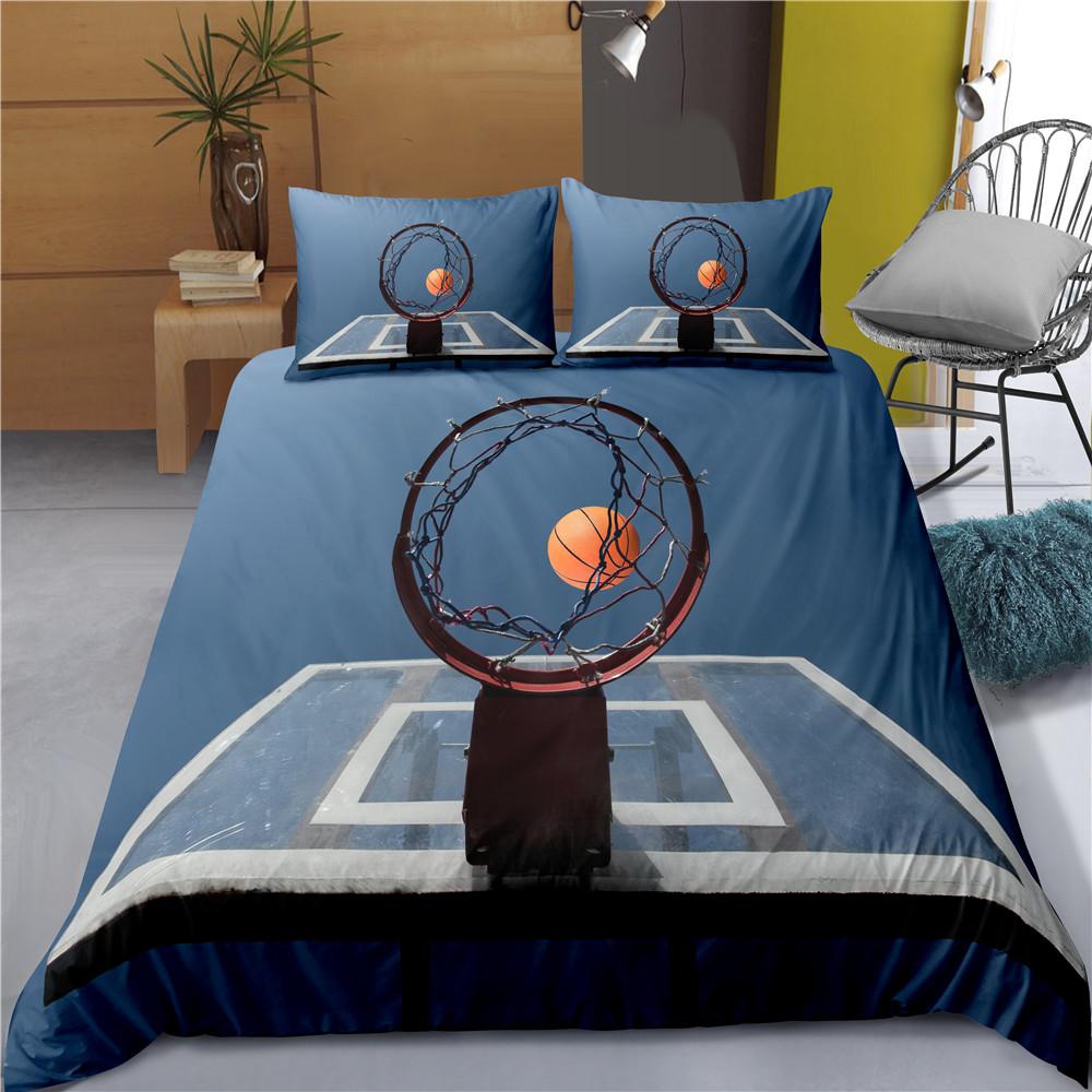 Basketball Duvet Cover Set Hit The Broken Wall Ball Theme Bedding Set For Kids Teens Queen King Size 2/3pcs Soft Quilt Cover