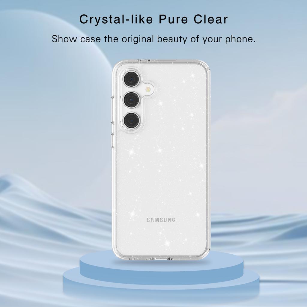 For Samsung Galaxy S24 FE Case TPU+PC Glitter Transparent Phone Cover