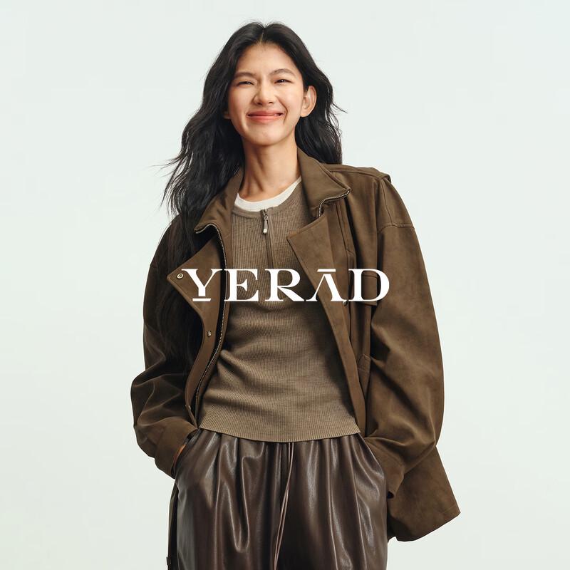 YERAD Women's Slim-Fit Mock-Layer Half-Zip Wool Knit Sweater