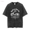 Büchsenmacher Suhl Schwalbe T-Shirt Braun KR51 Roller Moped Lustig Simson Star lang- oder kurzärmelig Vintage Gewaschene Mode Homme