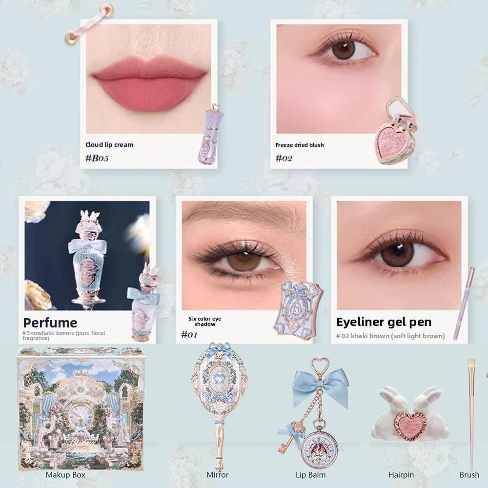 Flower Knows Garden Collection Lip Cream Blusher Air Cushion CC Cream Liquid Foundation Fruity Perfume Makeup Gift Box 10pcs