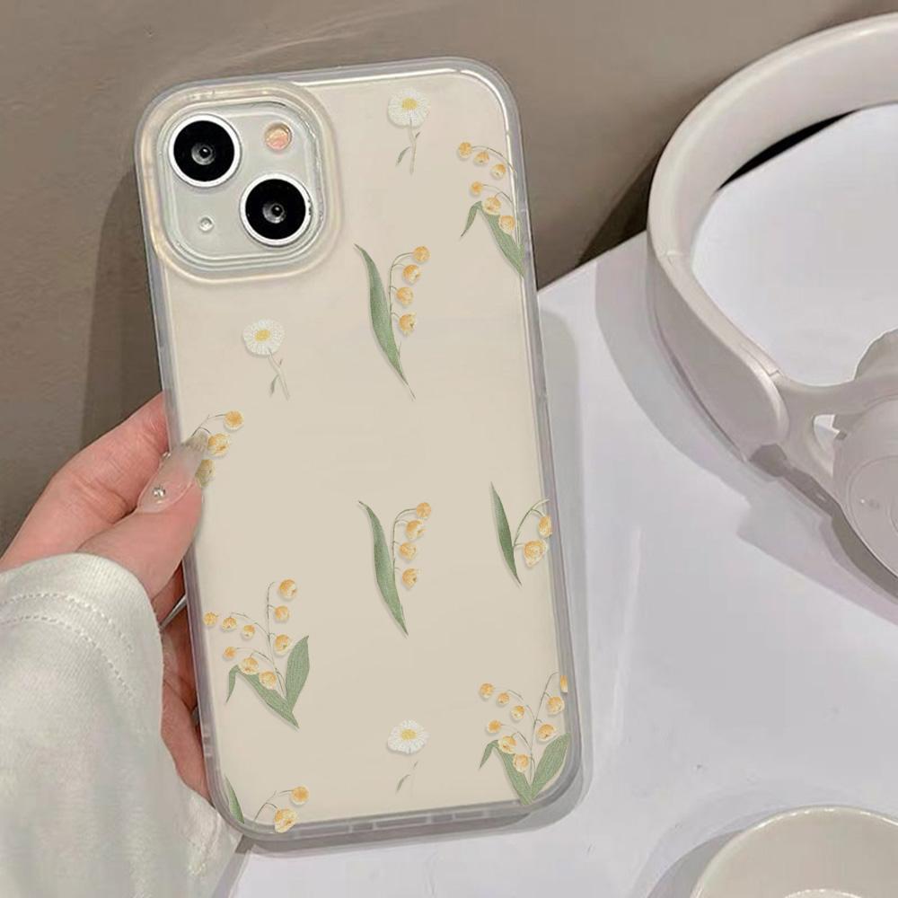 Mobile Phone Cases for iPhone 11 13 15 Pro Max 12 14 Pro Max Case iPhone 16 15 Plus 13 Pro 12 Frosted Texture Painted Cartoon Flowers