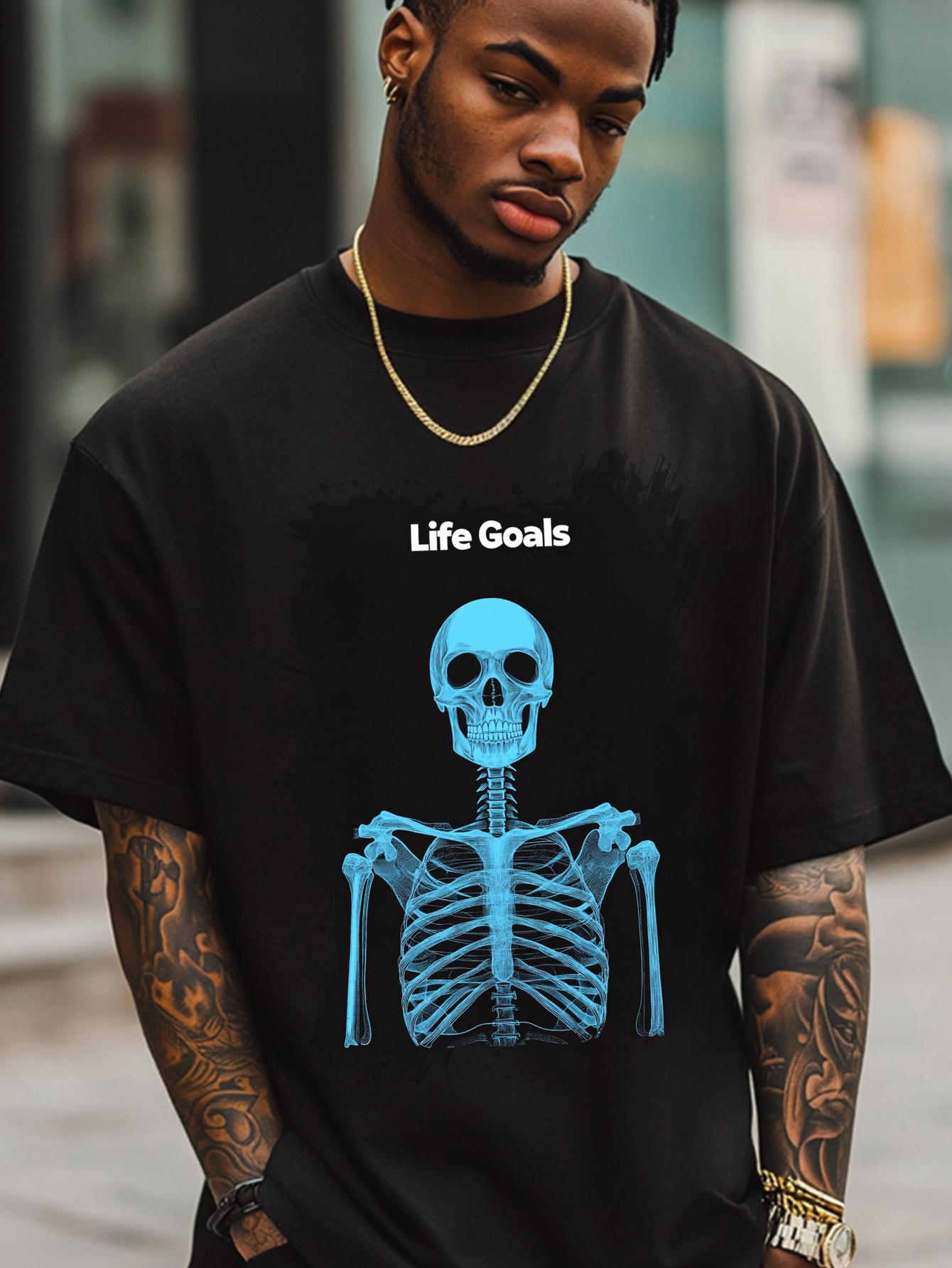 

Mens Patterned Tshirt Street Style Printed Tshirt Soft and Comfortable Roundneck Shortsleeved 4XL