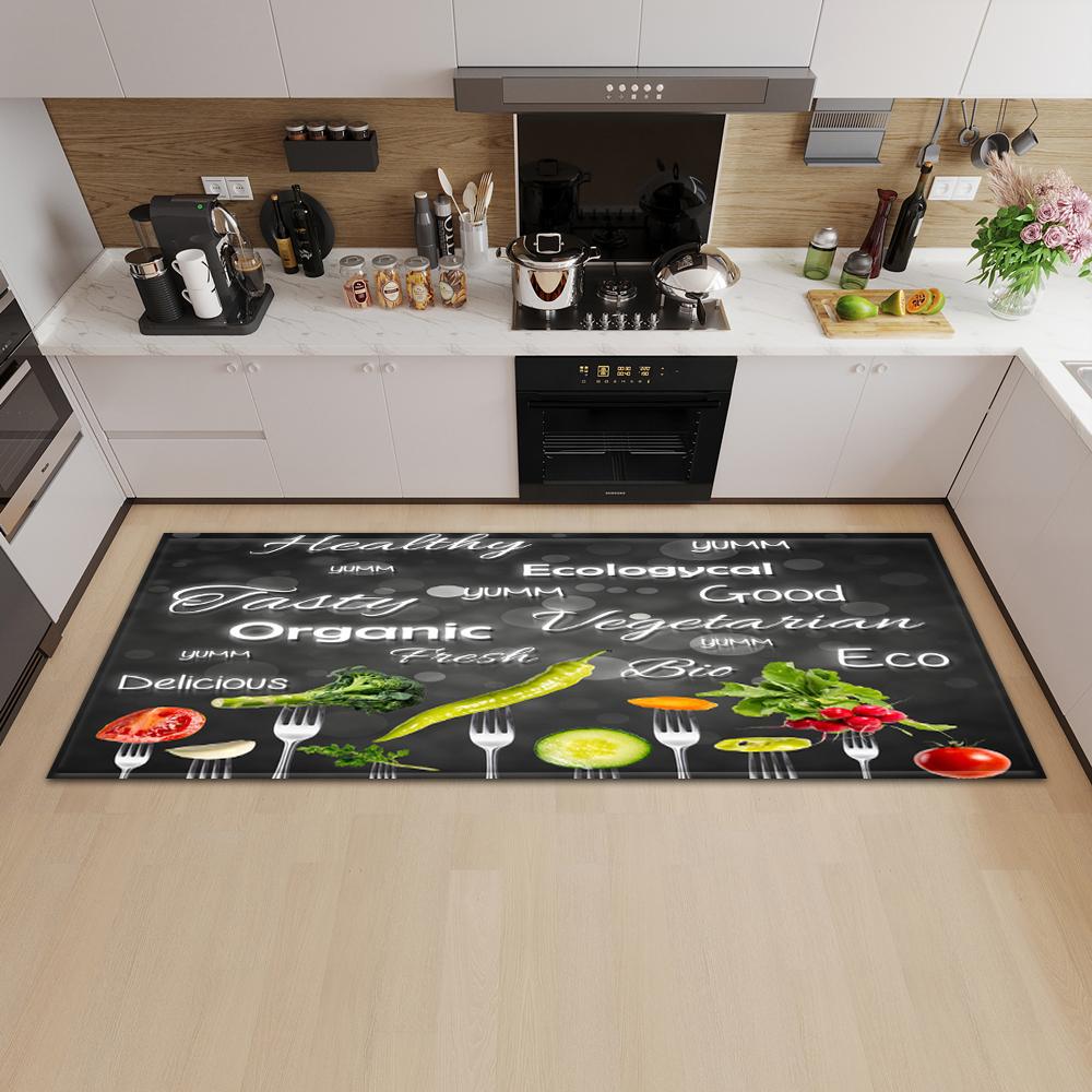 Kitchen Mat Entry Door Mat Bedroom Carpet Corridor Bathroom Non-slip Floor Living Room Pattern Rug