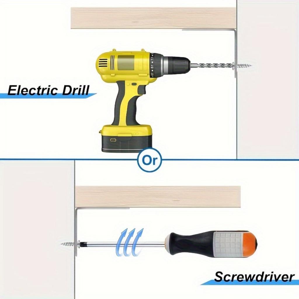 Un set de 50 de bucăți, inclusiv 10 console cu unghi drept de 90 de grade cu 40 de șuruburi, accesorii pentru console în formă de L potrivite pentru rafturi din lemn, scaune, mese