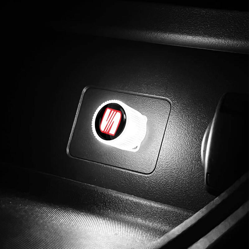 

1 шт. USB Автомобильный светодиодный свет Автомобильный свет для создания атмосферы в салоне Стайлинг эмблемы автомобиля Для Seat Leon FR Altea Ibiza Toledo Cordoba Alhambra Arona Ateca Exeo