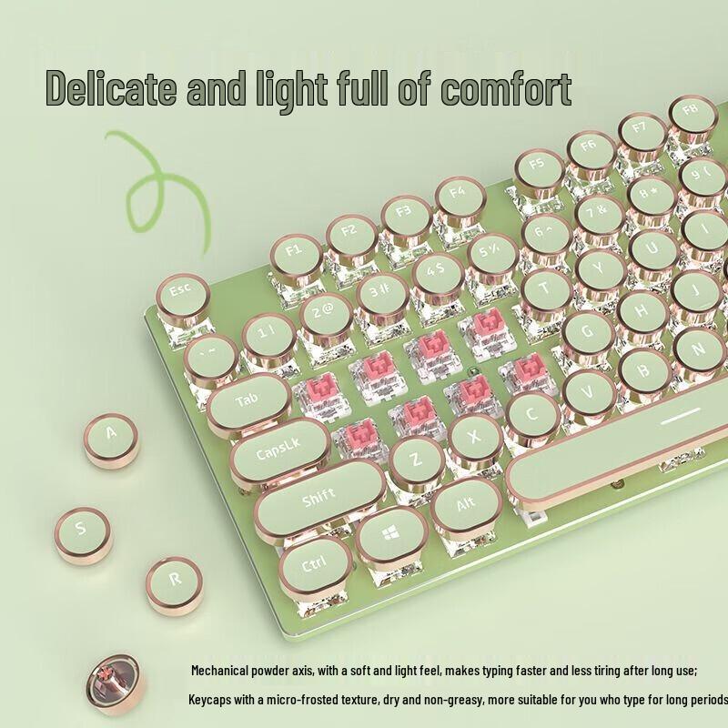 EWEADN V20 Steampunk 104-Key Mechanical Keyboard & Mouse Set