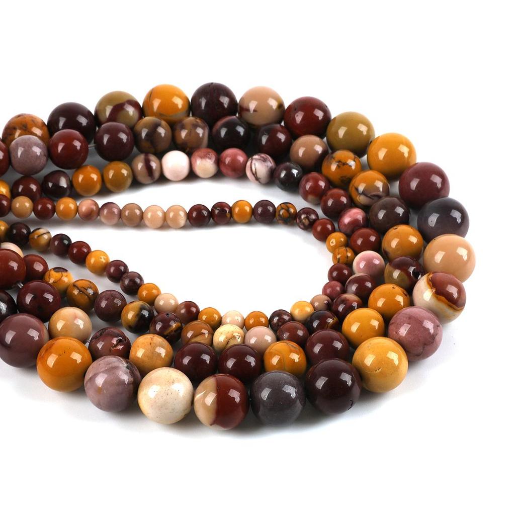 Perline sfuse rotonde in pietra di diaspro mookaite naturale 15 "filo 4 6 8 10 12MM scegli la tua taglia per la creazione di gioielli