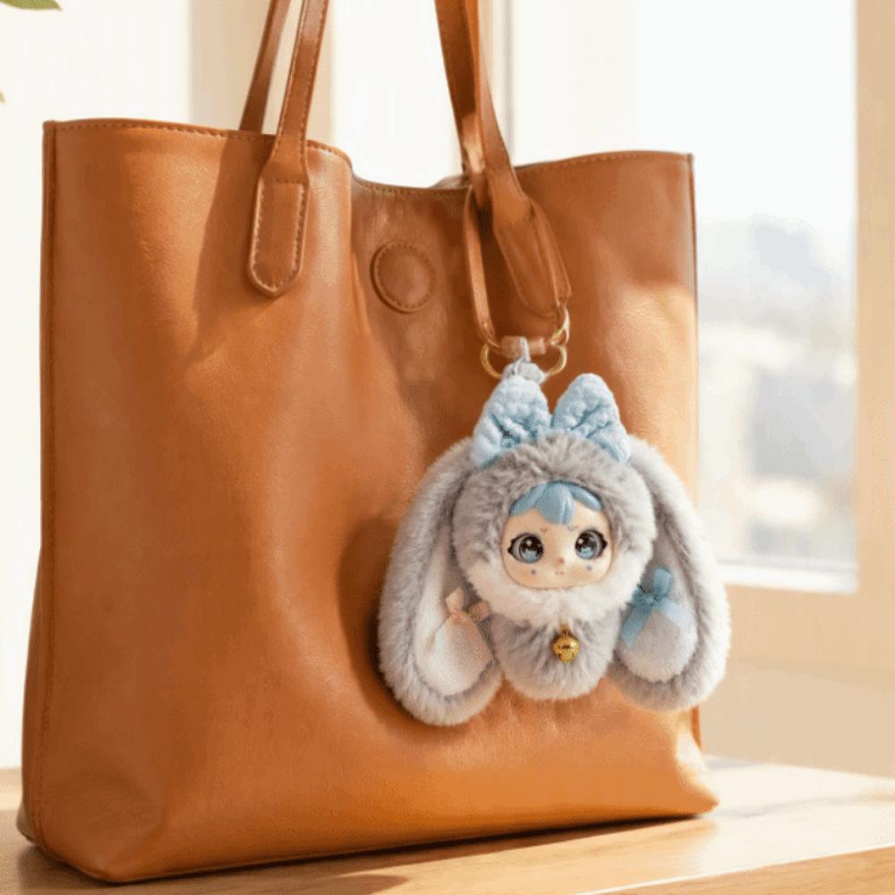 Bowknot Decoration Vinyl Face Doll Pendant Drooping Ear Rabbit Doll  Jewelry Accessories