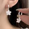 925 Sterling Silver Zircon Flower Earrings for Women Ear Wire Fresh Aesthetic Cute Elegant Jewelry Gift Dropshipping