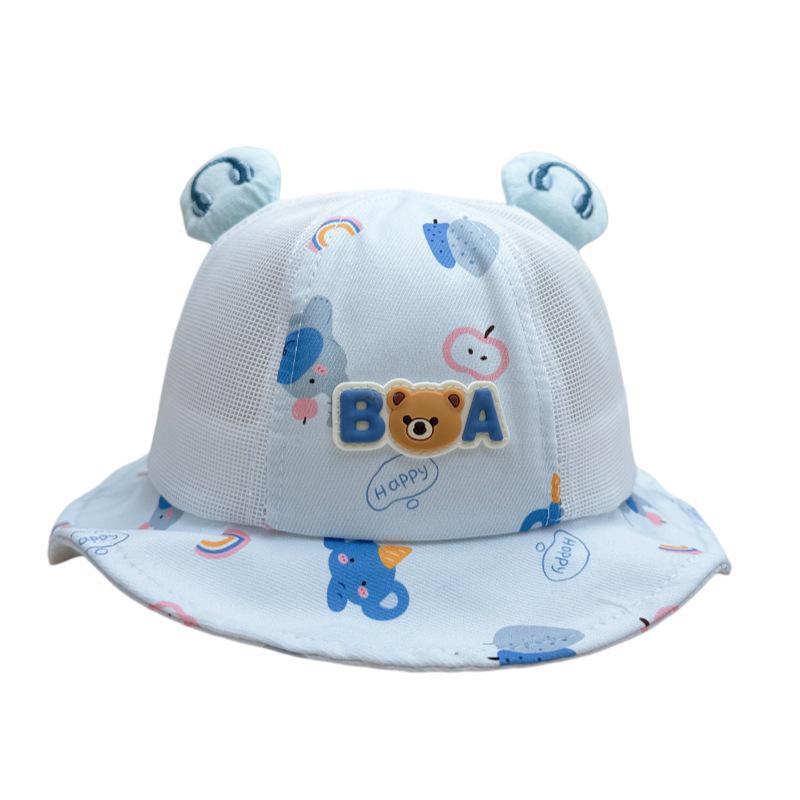 Cartoon Bear Mesh Baby Sun Hat - Breathable Outdoor Summer Protection