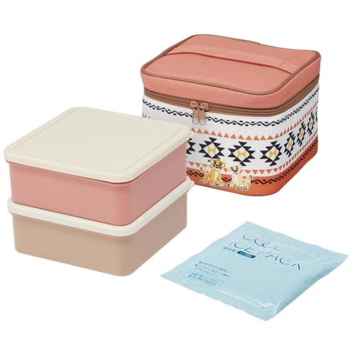 Skater Picnic Bento Box with Insulated Bag and Ice Pack, Disney Lion King Design, Made In Japan, 2240ml (KCPC2)