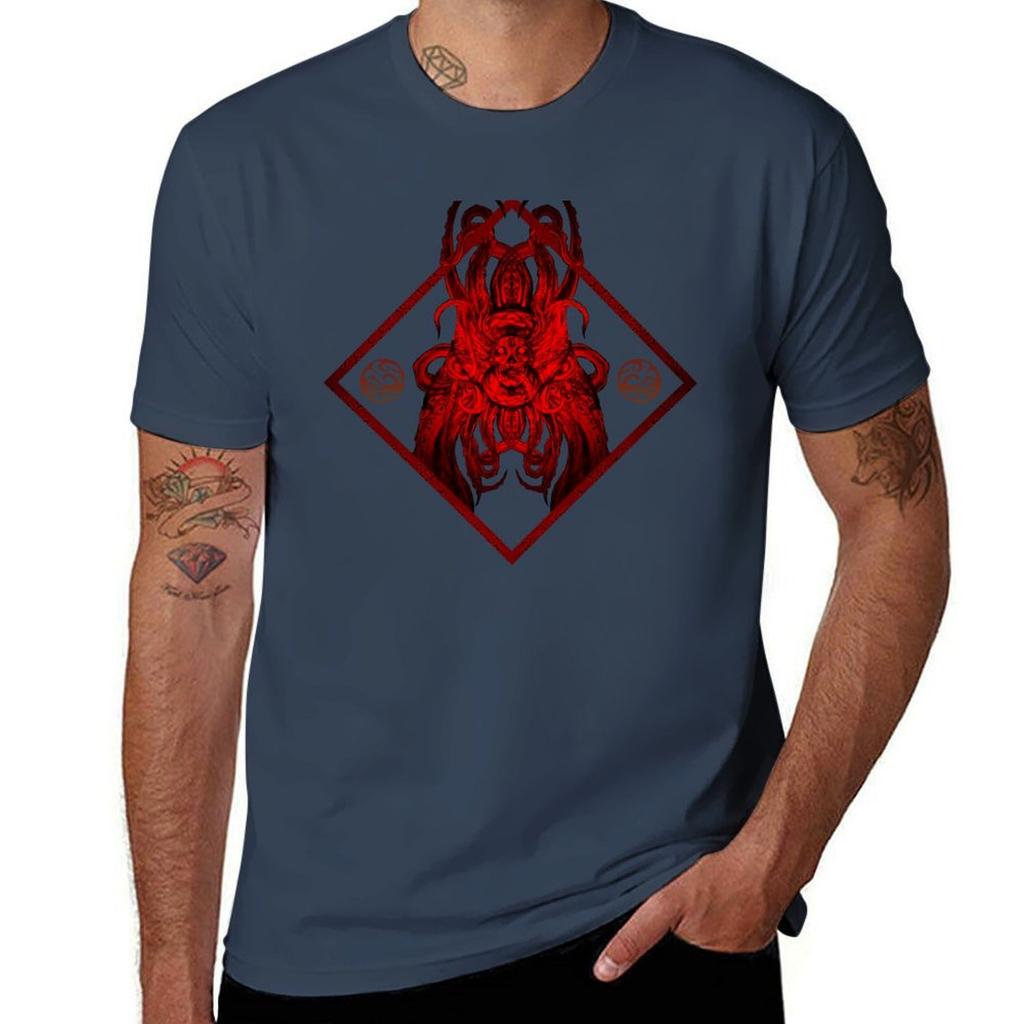 Lovecraft Tentacles Nightmare Red Tshirt Thanksgiving Casual Tee