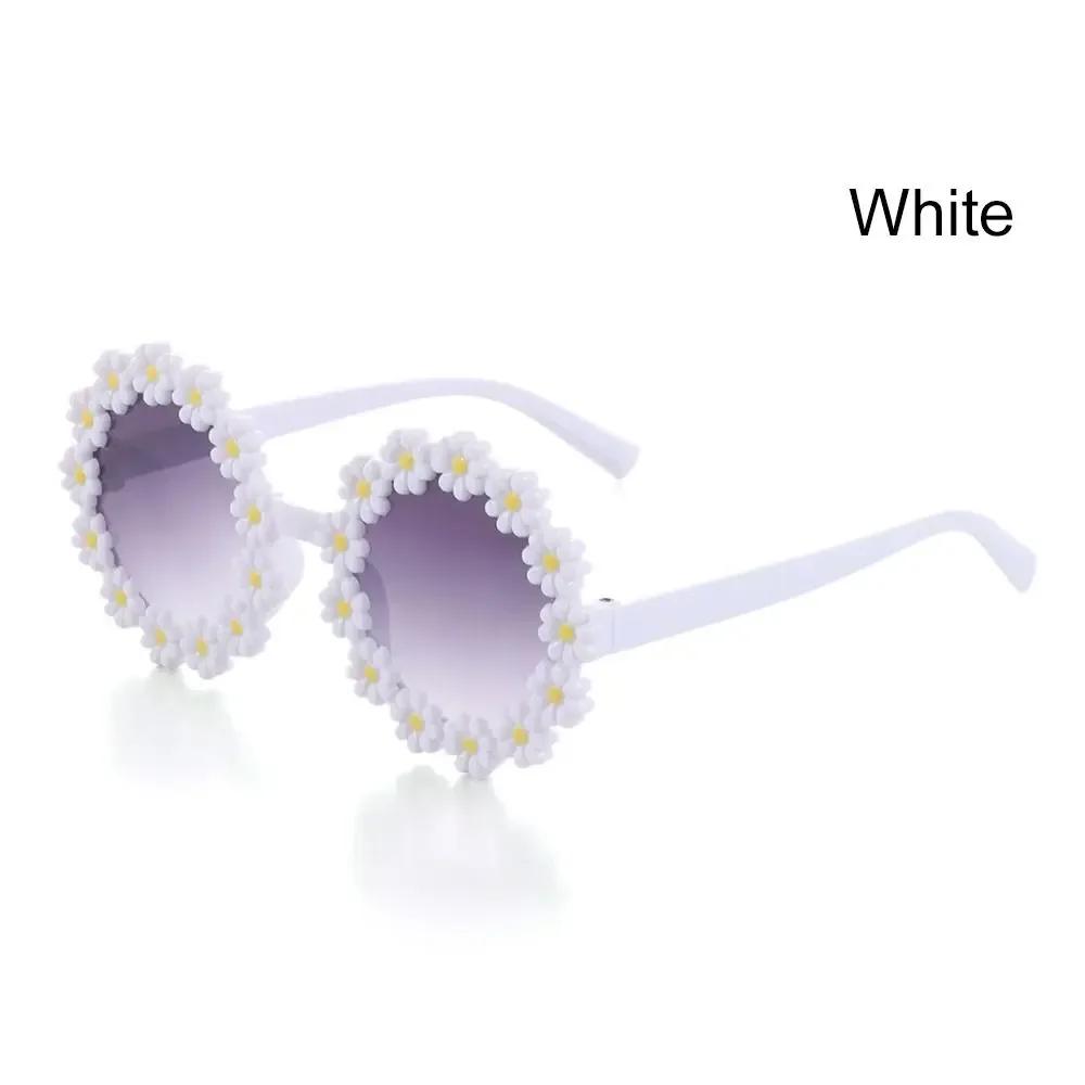 Kids Daisy Sunglasses Children Round Shape Flower Sunglasses Outdoor Sun Protection Eye Spectacles Novel Disco Festival Party Shades