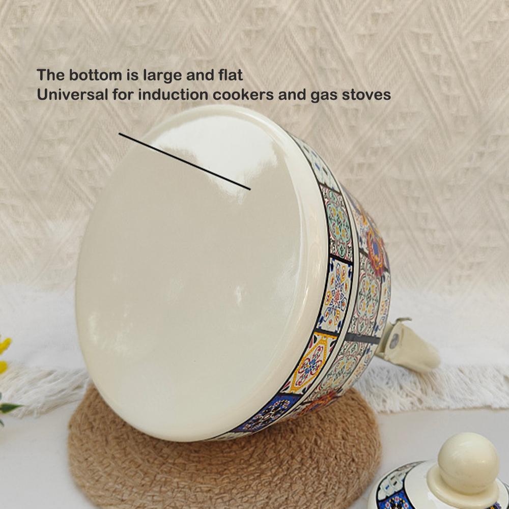 Emaliowany czajnik w stylu europejskim, Czajnik ze wzorem starego zegara, Uniwersalny do kuchenek gazowych i indukcyjnych, Czajnik do gotowania wody do domu, 1,7 l / 2,5 l