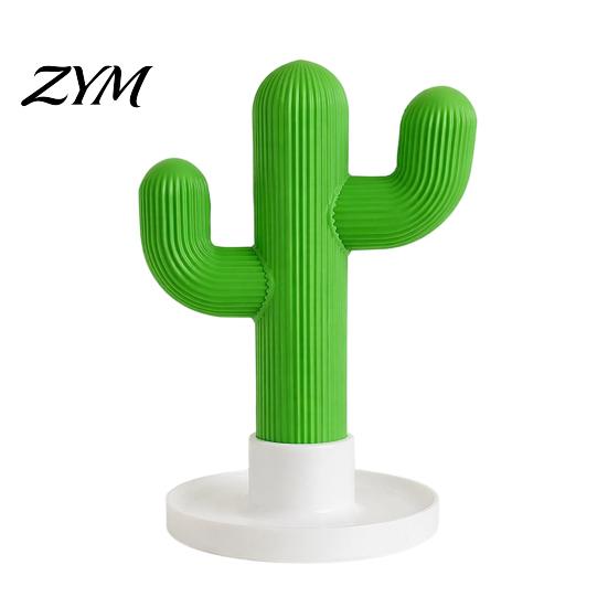 Stable Earphone Display Cactus Headphone Stand And Watch Holder, Desktop Organizer with Cable Storage PLA 3D Printed Tray, Rack for Earphones