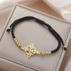 Lucktune Magic Celtics Knot Handmade Bracelet Stainless Steel Women's Witch Knot Cross String Bracelet Gold Color Jewelry Gifts