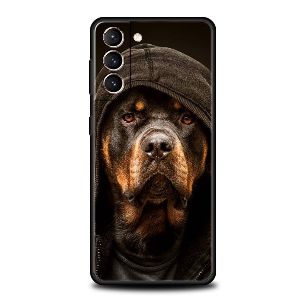 Rottweiler Dog Phone Case For Samsung Galaxy S23 Ultra S22 S21 S20 FE 5G S10 S10E S9 S8 Plus Note 20 Soft Silicone Cover Bumper