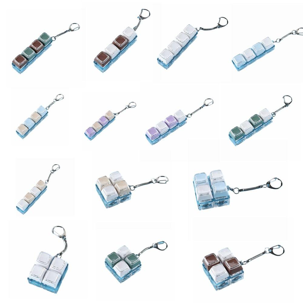 Bag Charms Keyboard Fidget Keychain Funny Pendant Fidget Clicker Toy Desktop Accessory