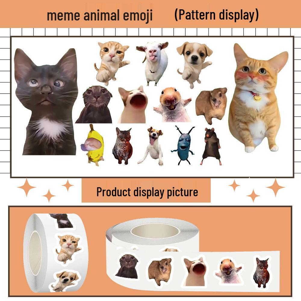 Cat Meme Sticker Roll: 500 Cute & Funny Stickers for DIY Projects, Phones & More