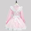 COSSA Maid Costume Long Cute Japanese Cafe Maid Lolita Costume for Includes Tights and Headband 5-Piece Set, Sleeves, Style, Cosplay, Apron,