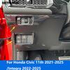 For Honda Civic 11th Gen -2024 2025 Integra -2025 Carbon Fiber Head Light Lamp Switch Button Trim Interior Accessories
