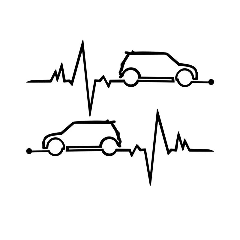 Auto Fenster Herzschlag Aufkleber Grafik Vinyl Decal Auto Tuning Dekoration Für MINI Cooper S JCW One D R55 R56 F55 F56 R60 F60