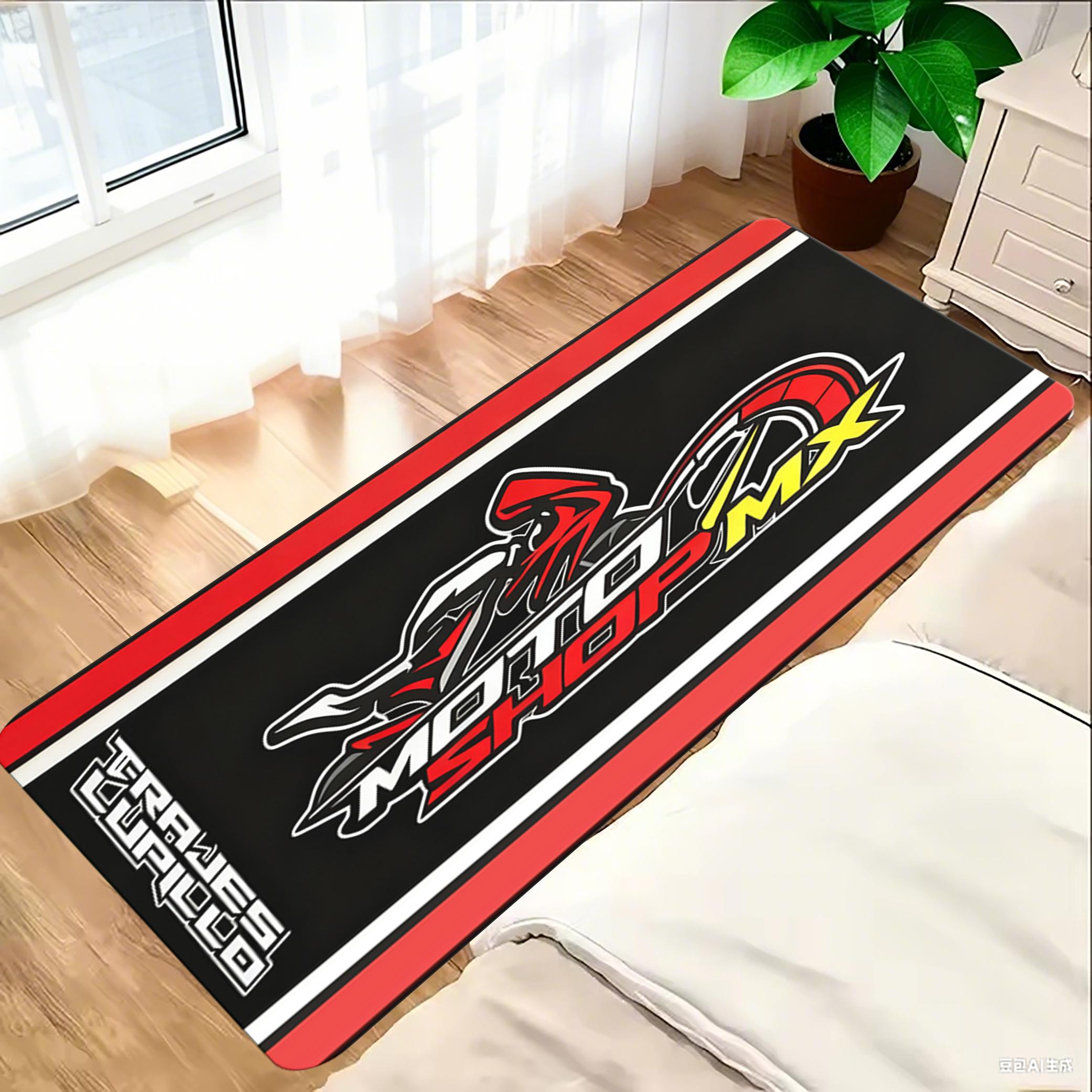 

Motorcycle Race print Carpet for Living Room Decoration Comfortable Resistant To Dirt Non-slip Rug Flannel Bedroom Floor Mat 40cmx60cm