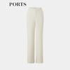 PORTS Women's Elegant Platinum Champagne Straight-Leg Trousers