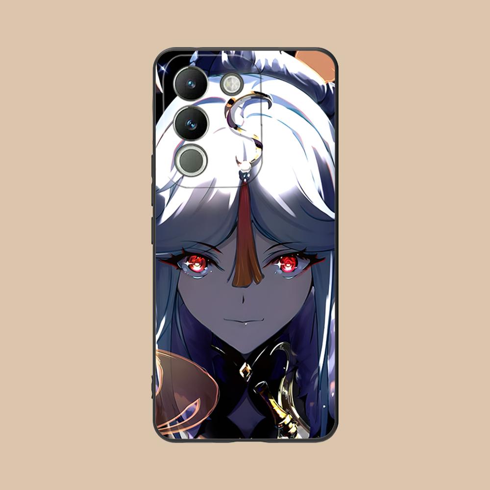 Game GI Ningguang Matte TPU Mobile Phone Case for VIVO Y77 76 75 74 73 72 58 56 55 51 50 38 36 Y19 Y18 Y03 Y01 5G Colorful Cover