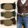 Cinturón Vaquero Occidental de Cuero PU de Moda Cinturilla Retro Vintage Cinturón para Pantalones Jeans Punk Rock Y2K Para Hombre Mujer