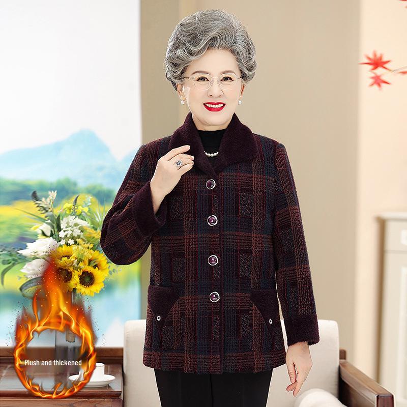 

Стильное зимнее пальто для женщин среднего и пожилого возраста - Толстое, свободного кроя, больших размеров, идеально для 60+ 2XL [recommended 50-60 kg] фиолетовый