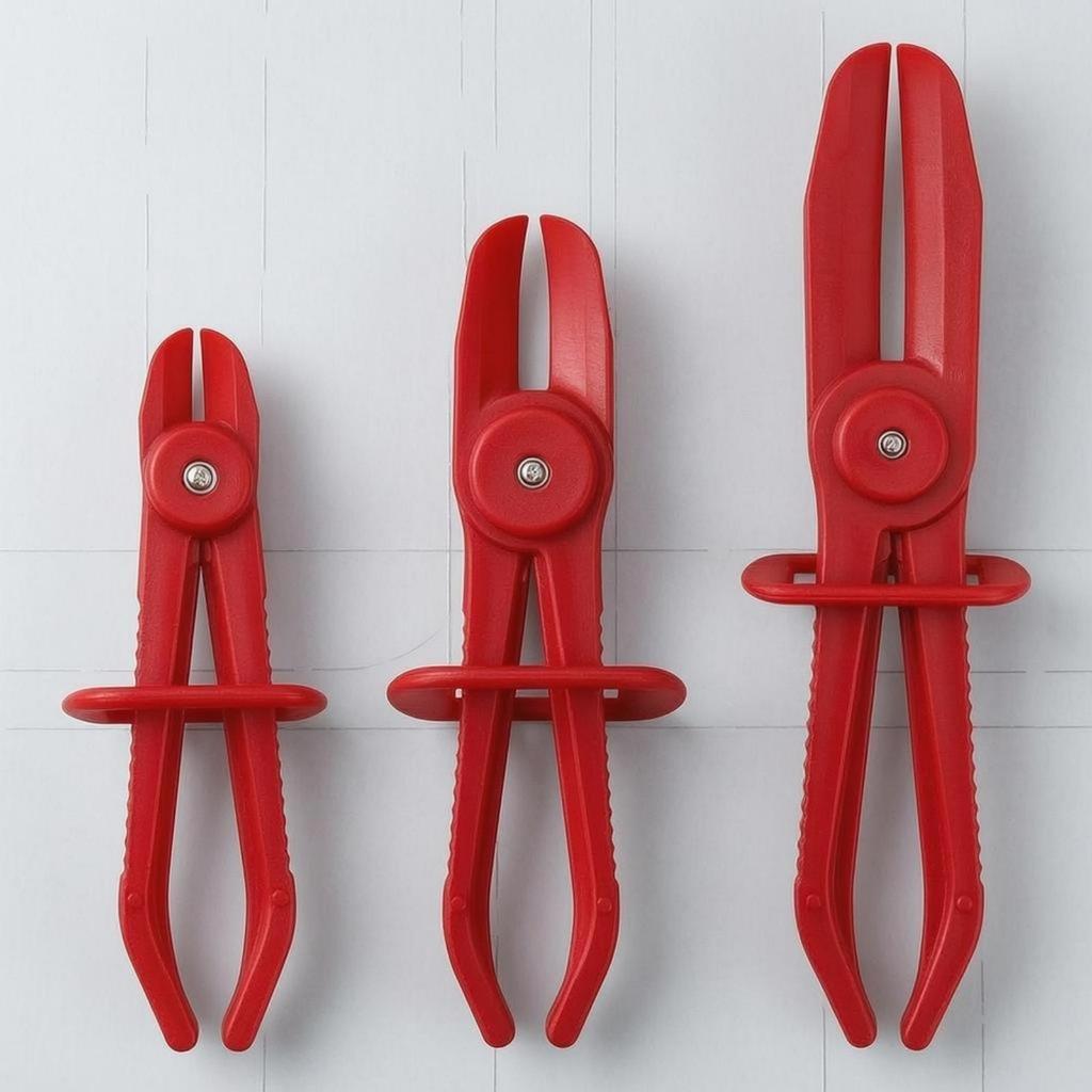 3 Pieces Petrol Line Clamp Pliers Ribbed Grip Hose Elongated Gripping Ends Automotive