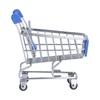 2pcs Sturdy Metal Construction Mini Shopping Cart Blue Color Small Size Supermarket Handcart Desktop Shopping Cart Office Decor