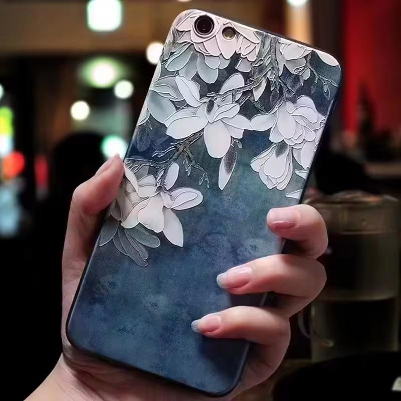 Für Sony Xperia XZ2 / XZ2 Compact / XZ2 Premium Hülle 3D Blumenprägung Silikon Prägeabdeckungen für Sony Xperia XZ2 Premium Weich