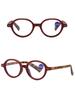 Plain Face Retro Oval Fashion Reading Glasses Frame Nerd Tortoise Shell Contrast Color