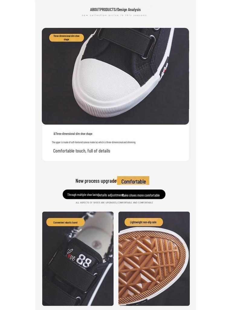 Dámské plátěné tenisky na suchý zip v korejském stylu - Ulzzang trend 2024, ležérní studentské bílé boty