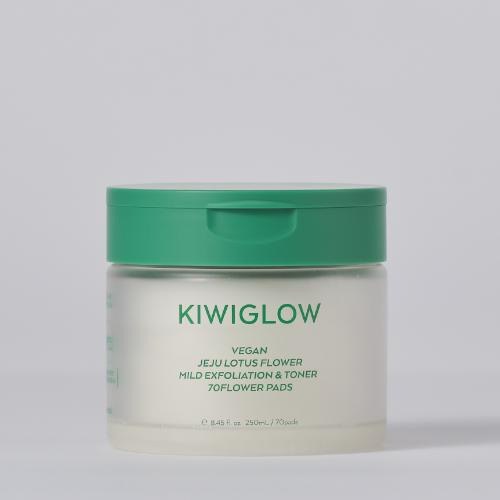 Kiwiglow Vegan Jeju Lotus Mild Exfoliating Toner Pads (70 Flowers)