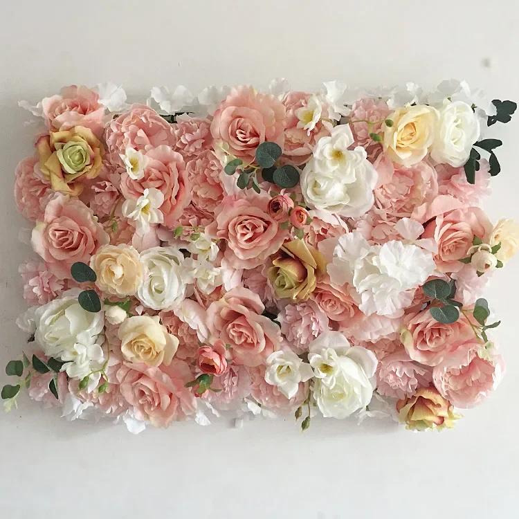 Artificial Flower Flower Wall Three-dimensional Background Wall Wedding Decoration Rose Silk Cloth Modern Home Decoration Part